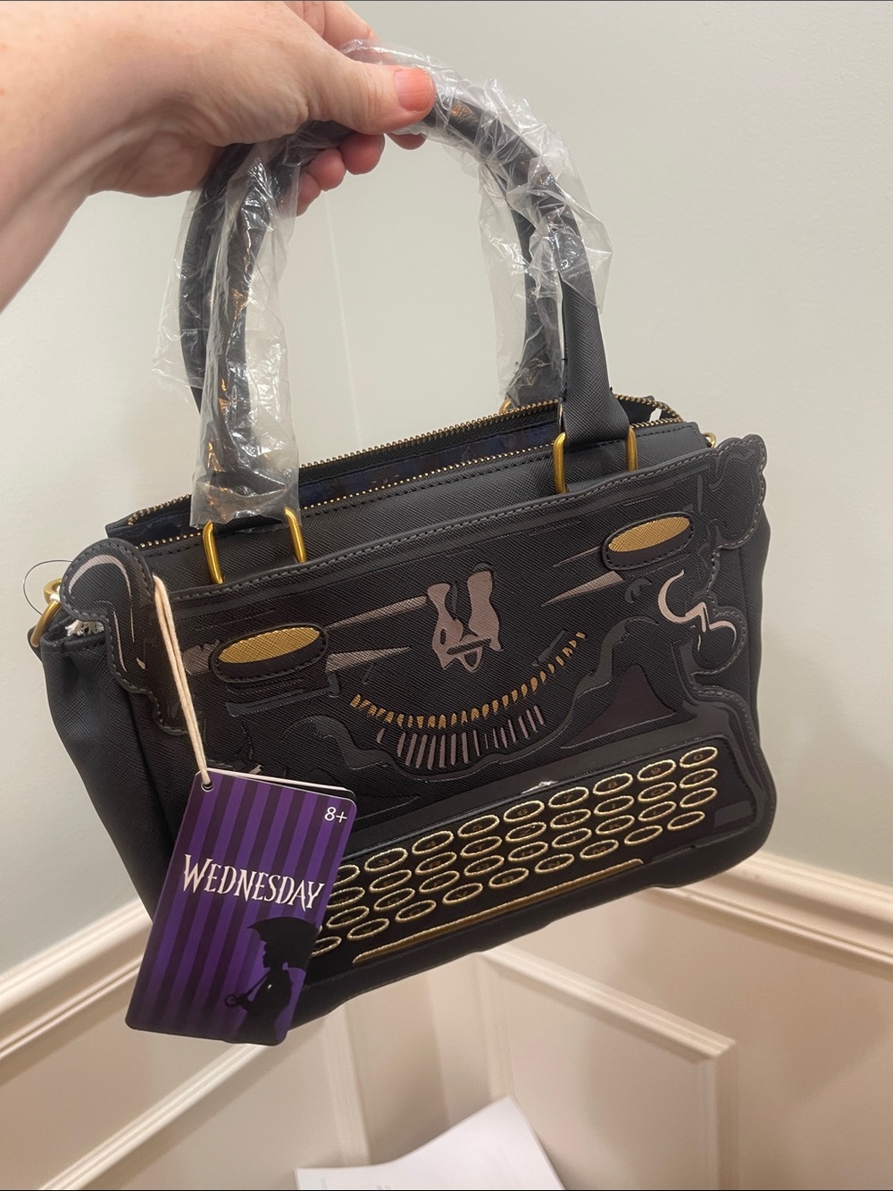Loungefly Wednesday Collection Black Novelty Typewriter Satchel